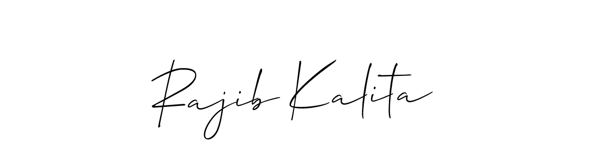 Create a beautiful signature design for name Rajib Kalita. With this signature (Allison_Script) fonts, you can make a handwritten signature for free. Rajib Kalita signature style 2 images and pictures png