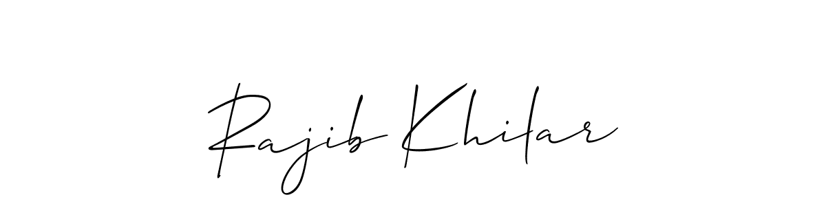 Make a short Rajib Khilar signature style. Manage your documents anywhere anytime using Allison_Script. Create and add eSignatures, submit forms, share and send files easily. Rajib Khilar signature style 2 images and pictures png