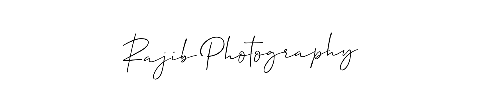 The best way (Allison_Script) to make a short signature is to pick only two or three words in your name. The name Rajib Photography include a total of six letters. For converting this name. Rajib Photography signature style 2 images and pictures png