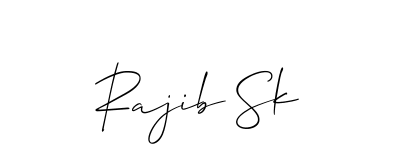 Use a signature maker to create a handwritten signature online. With this signature software, you can design (Allison_Script) your own signature for name Rajib Sk. Rajib Sk signature style 2 images and pictures png