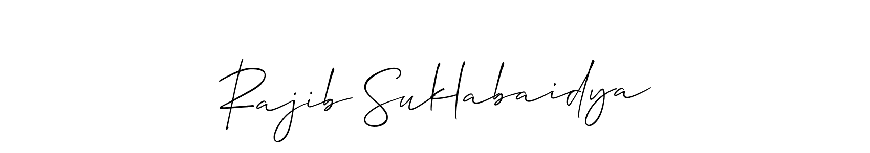 Also You can easily find your signature by using the search form. We will create Rajib Suklabaidya name handwritten signature images for you free of cost using Allison_Script sign style. Rajib Suklabaidya signature style 2 images and pictures png