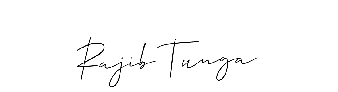 Create a beautiful signature design for name Rajib Tunga. With this signature (Allison_Script) fonts, you can make a handwritten signature for free. Rajib Tunga signature style 2 images and pictures png