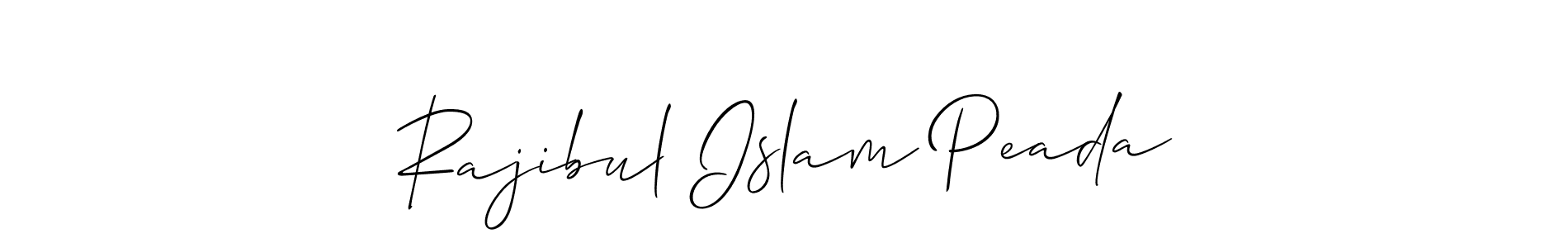 Create a beautiful signature design for name Rajibul Islam Peada. With this signature (Allison_Script) fonts, you can make a handwritten signature for free. Rajibul Islam Peada signature style 2 images and pictures png
