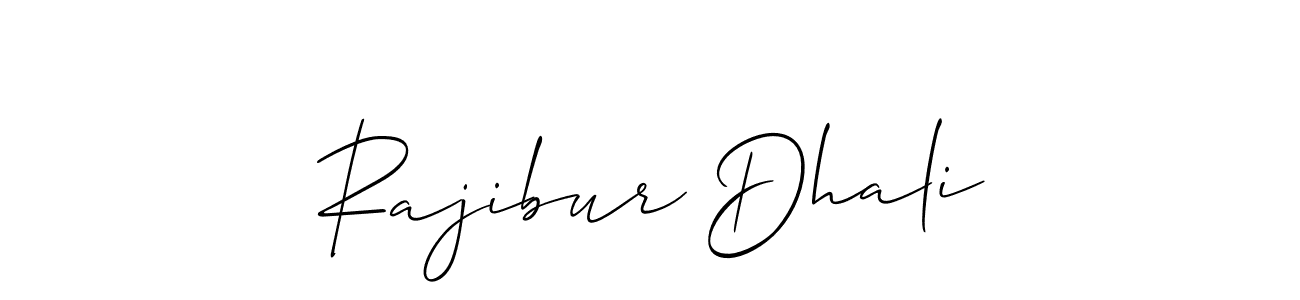 Design your own signature with our free online signature maker. With this signature software, you can create a handwritten (Allison_Script) signature for name Rajibur Dhali. Rajibur Dhali signature style 2 images and pictures png