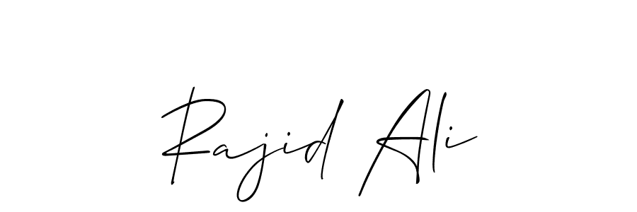 if you are searching for the best signature style for your name Rajid Ali. so please give up your signature search. here we have designed multiple signature styles  using Allison_Script. Rajid Ali signature style 2 images and pictures png