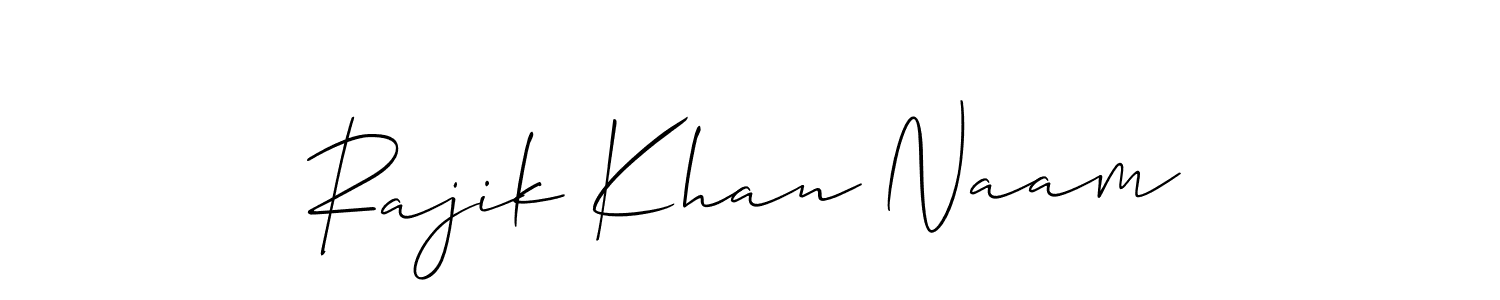 You should practise on your own different ways (Allison_Script) to write your name (Rajik Khan Naam) in signature. don't let someone else do it for you. Rajik Khan Naam signature style 2 images and pictures png
