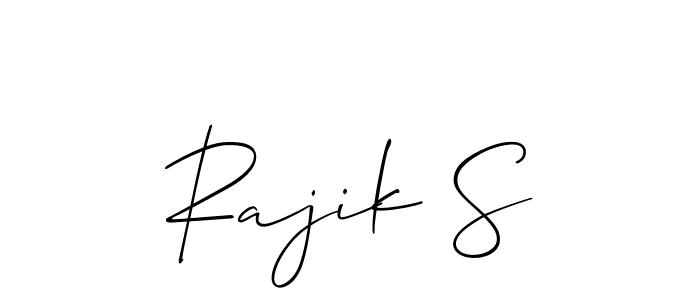 Create a beautiful signature design for name Rajik S. With this signature (Allison_Script) fonts, you can make a handwritten signature for free. Rajik S signature style 2 images and pictures png