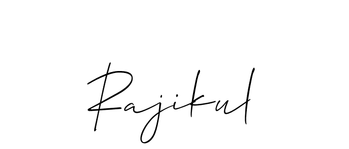 Make a short Rajikul signature style. Manage your documents anywhere anytime using Allison_Script. Create and add eSignatures, submit forms, share and send files easily. Rajikul signature style 2 images and pictures png