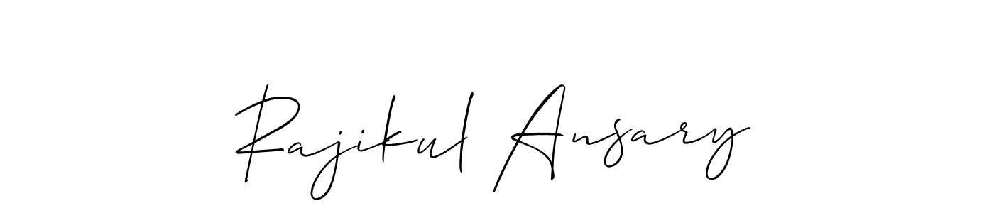 How to make Rajikul Ansary signature? Allison_Script is a professional autograph style. Create handwritten signature for Rajikul Ansary name. Rajikul Ansary signature style 2 images and pictures png