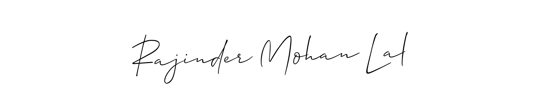 You should practise on your own different ways (Allison_Script) to write your name (Rajinder Mohan Lal) in signature. don't let someone else do it for you. Rajinder Mohan Lal signature style 2 images and pictures png