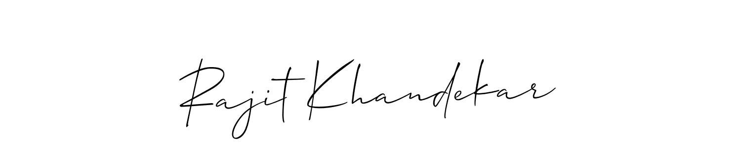 This is the best signature style for the Rajit Khandekar name. Also you like these signature font (Allison_Script). Mix name signature. Rajit Khandekar signature style 2 images and pictures png