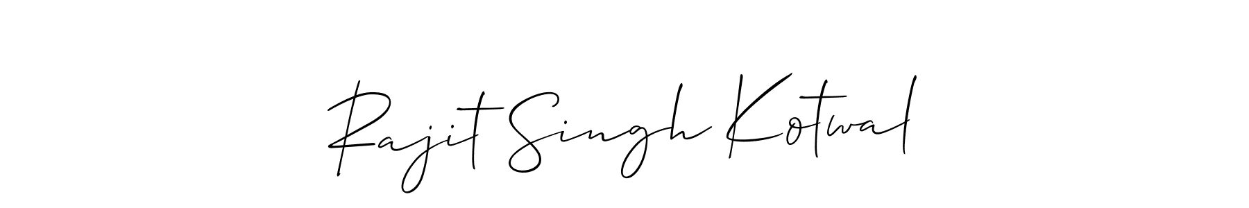 How to make Rajit Singh Kotwal signature? Allison_Script is a professional autograph style. Create handwritten signature for Rajit Singh Kotwal name. Rajit Singh Kotwal signature style 2 images and pictures png