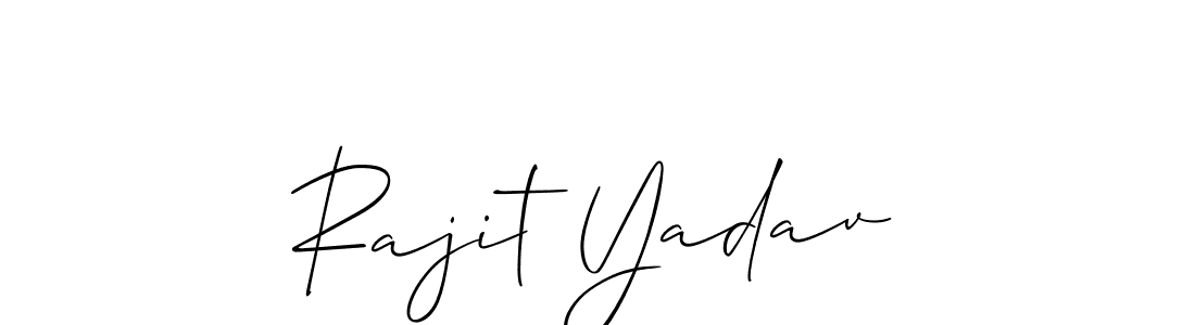 Allison_Script is a professional signature style that is perfect for those who want to add a touch of class to their signature. It is also a great choice for those who want to make their signature more unique. Get Rajit Yadav name to fancy signature for free. Rajit Yadav signature style 2 images and pictures png