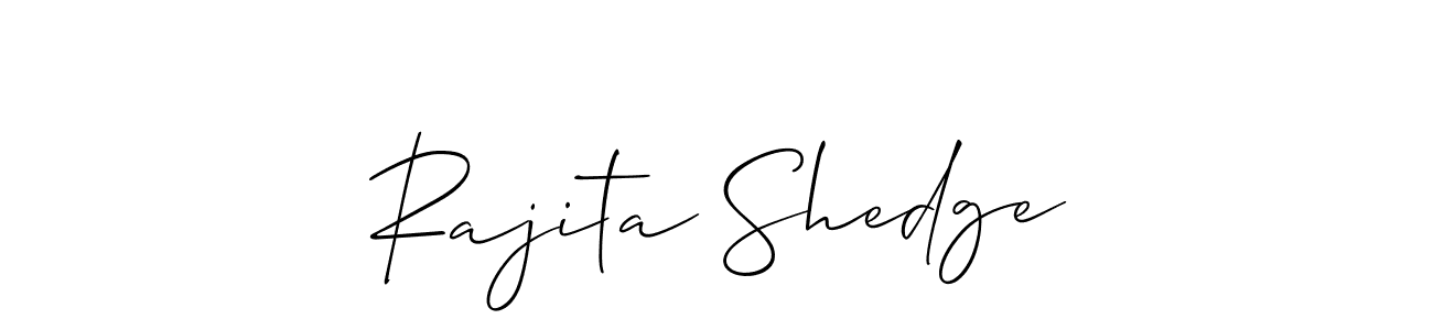 Use a signature maker to create a handwritten signature online. With this signature software, you can design (Allison_Script) your own signature for name Rajita Shedge. Rajita Shedge signature style 2 images and pictures png
