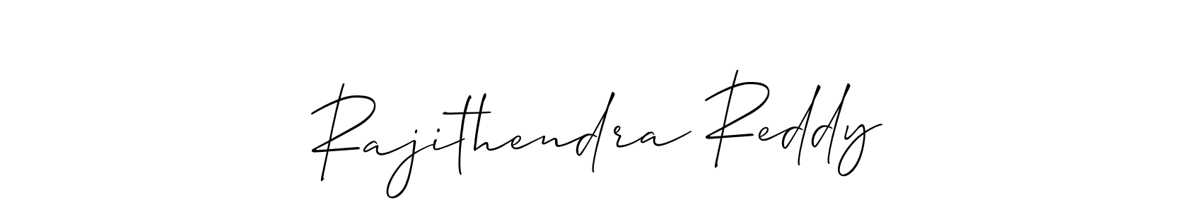 How to make Rajithendra Reddy name signature. Use Allison_Script style for creating short signs online. This is the latest handwritten sign. Rajithendra Reddy signature style 2 images and pictures png