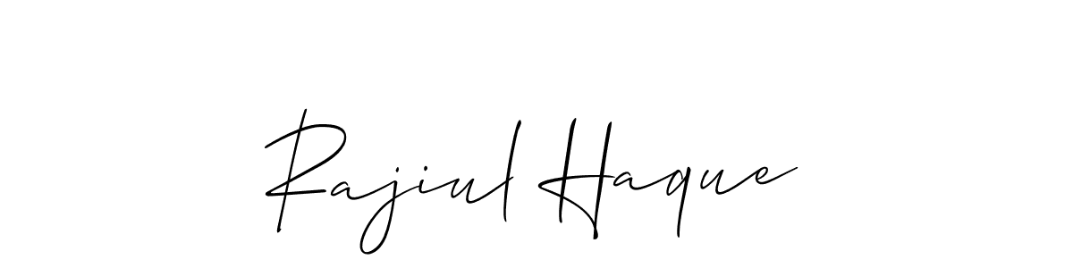 Use a signature maker to create a handwritten signature online. With this signature software, you can design (Allison_Script) your own signature for name Rajiul Haque. Rajiul Haque signature style 2 images and pictures png