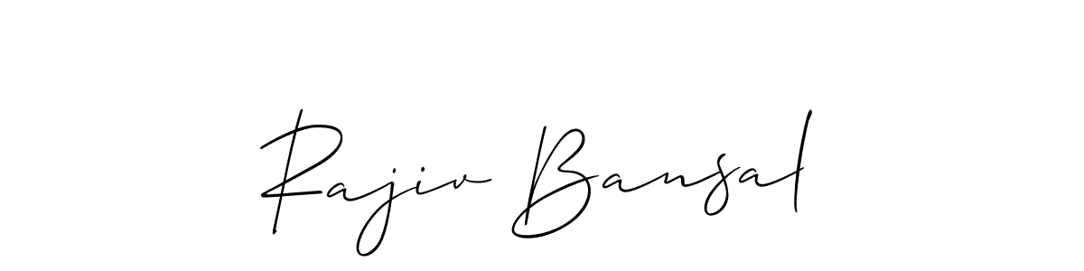 Use a signature maker to create a handwritten signature online. With this signature software, you can design (Allison_Script) your own signature for name Rajiv Bansal. Rajiv Bansal signature style 2 images and pictures png