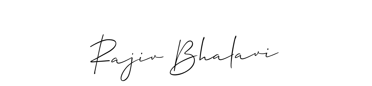 You should practise on your own different ways (Allison_Script) to write your name (Rajiv Bhalavi) in signature. don't let someone else do it for you. Rajiv Bhalavi signature style 2 images and pictures png