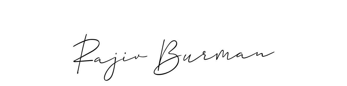 Allison_Script is a professional signature style that is perfect for those who want to add a touch of class to their signature. It is also a great choice for those who want to make their signature more unique. Get Rajiv Burman name to fancy signature for free. Rajiv Burman signature style 2 images and pictures png