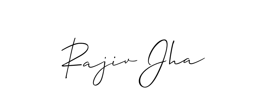 Allison_Script is a professional signature style that is perfect for those who want to add a touch of class to their signature. It is also a great choice for those who want to make their signature more unique. Get Rajiv Jha name to fancy signature for free. Rajiv Jha signature style 2 images and pictures png
