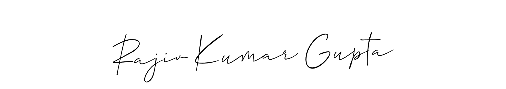 The best way (Allison_Script) to make a short signature is to pick only two or three words in your name. The name Rajiv Kumar Gupta include a total of six letters. For converting this name. Rajiv Kumar Gupta signature style 2 images and pictures png