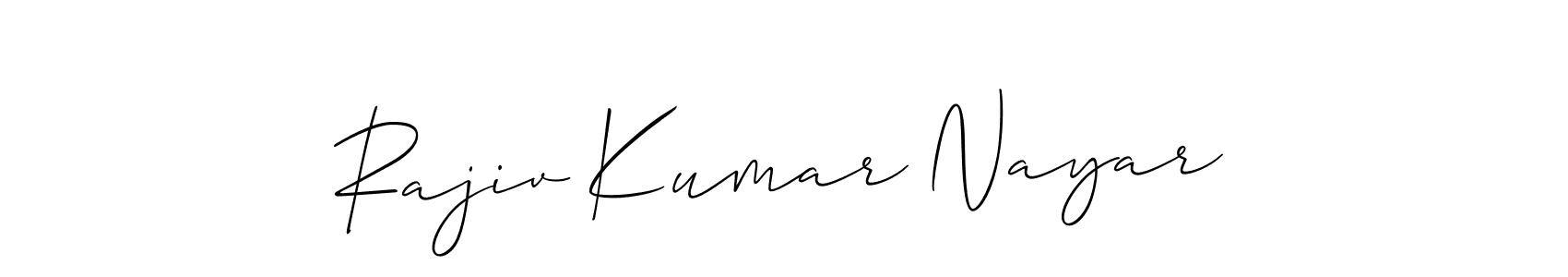 How to Draw Rajiv Kumar Nayar signature style? Allison_Script is a latest design signature styles for name Rajiv Kumar Nayar. Rajiv Kumar Nayar signature style 2 images and pictures png