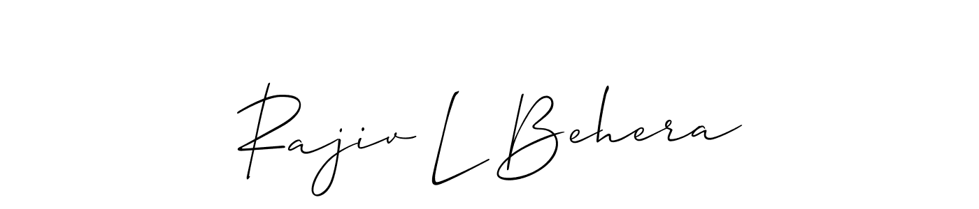 This is the best signature style for the Rajiv L Behera name. Also you like these signature font (Allison_Script). Mix name signature. Rajiv L Behera signature style 2 images and pictures png