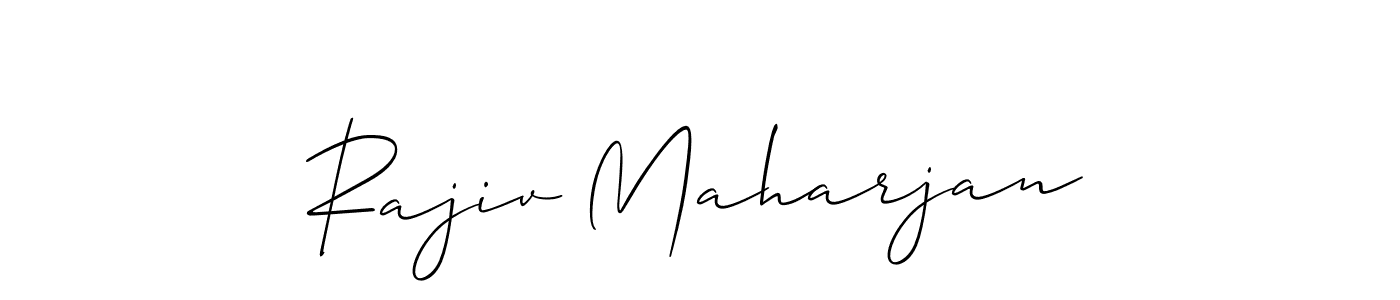 Use a signature maker to create a handwritten signature online. With this signature software, you can design (Allison_Script) your own signature for name Rajiv Maharjan. Rajiv Maharjan signature style 2 images and pictures png