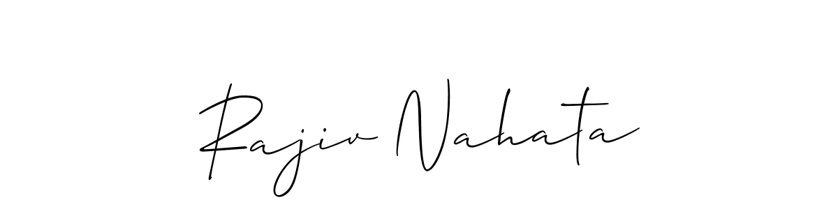 Also we have Rajiv Nahata name is the best signature style. Create professional handwritten signature collection using Allison_Script autograph style. Rajiv Nahata signature style 2 images and pictures png