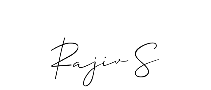 How to make Rajiv S signature? Allison_Script is a professional autograph style. Create handwritten signature for Rajiv S name. Rajiv S signature style 2 images and pictures png