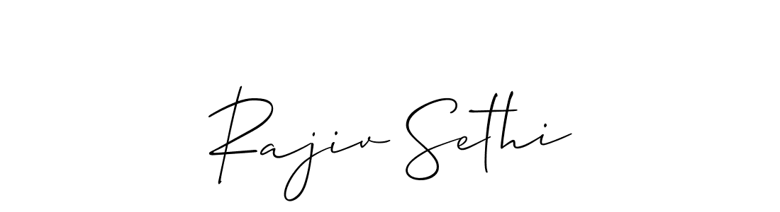 How to make Rajiv Sethi name signature. Use Allison_Script style for creating short signs online. This is the latest handwritten sign. Rajiv Sethi signature style 2 images and pictures png
