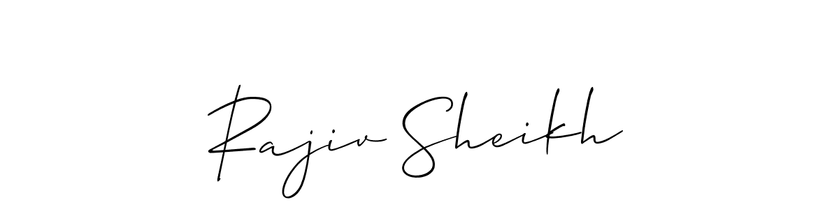 The best way (Allison_Script) to make a short signature is to pick only two or three words in your name. The name Rajiv Sheikh include a total of six letters. For converting this name. Rajiv Sheikh signature style 2 images and pictures png