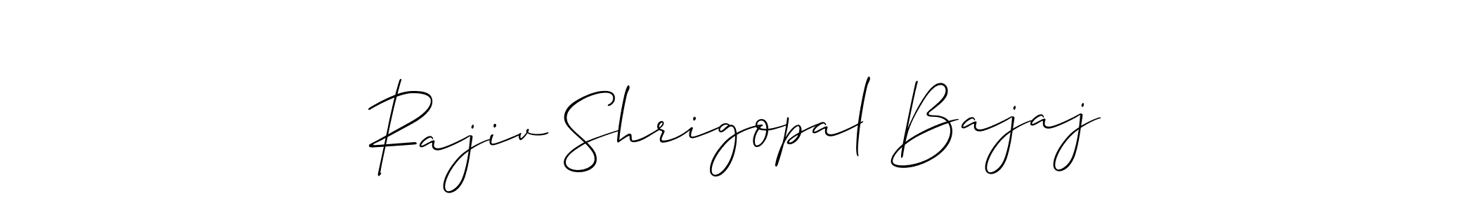 if you are searching for the best signature style for your name Rajiv Shrigopal Bajaj. so please give up your signature search. here we have designed multiple signature styles  using Allison_Script. Rajiv Shrigopal Bajaj signature style 2 images and pictures png