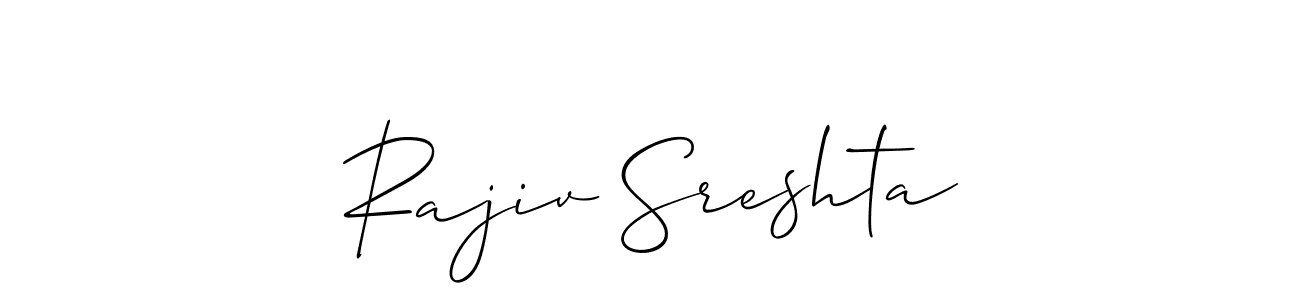 This is the best signature style for the Rajiv Sreshta name. Also you like these signature font (Allison_Script). Mix name signature. Rajiv Sreshta signature style 2 images and pictures png