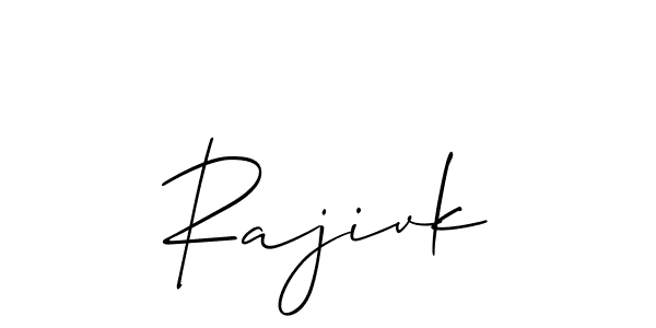 The best way (Allison_Script) to make a short signature is to pick only two or three words in your name. The name Rajivk include a total of six letters. For converting this name. Rajivk signature style 2 images and pictures png