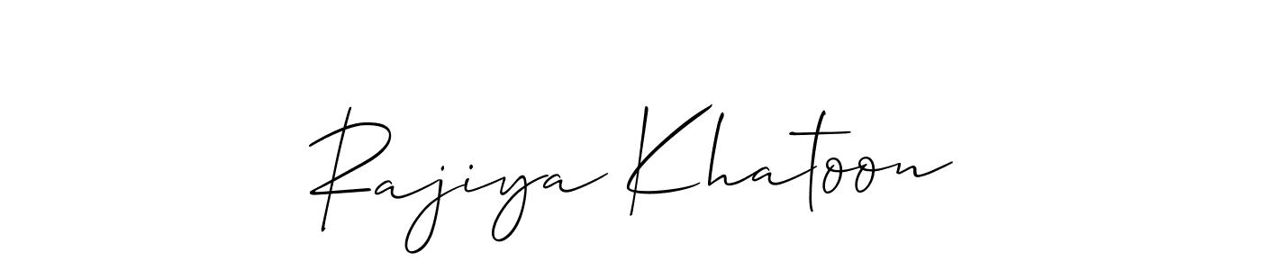 Also You can easily find your signature by using the search form. We will create Rajiya Khatoon name handwritten signature images for you free of cost using Allison_Script sign style. Rajiya Khatoon signature style 2 images and pictures png
