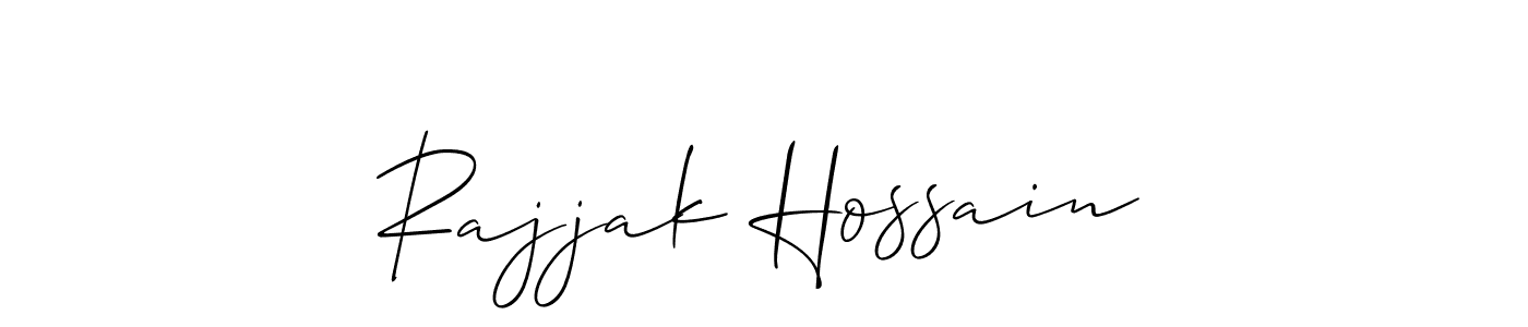 Create a beautiful signature design for name Rajjak Hossain. With this signature (Allison_Script) fonts, you can make a handwritten signature for free. Rajjak Hossain signature style 2 images and pictures png
