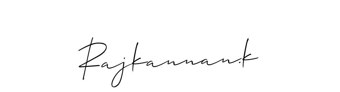 Make a short Rajkannan.k signature style. Manage your documents anywhere anytime using Allison_Script. Create and add eSignatures, submit forms, share and send files easily. Rajkannan.k signature style 2 images and pictures png