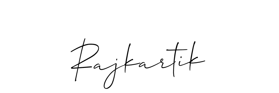 Use a signature maker to create a handwritten signature online. With this signature software, you can design (Allison_Script) your own signature for name Rajkartik. Rajkartik signature style 2 images and pictures png