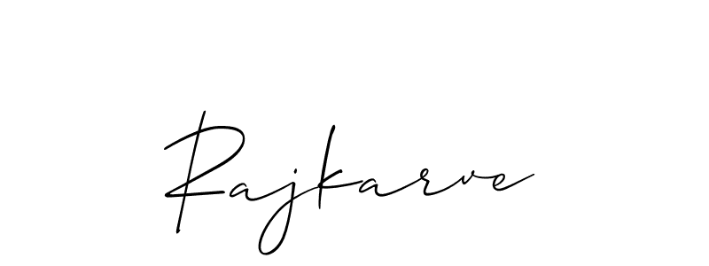 The best way (Allison_Script) to make a short signature is to pick only two or three words in your name. The name Rajkarve include a total of six letters. For converting this name. Rajkarve signature style 2 images and pictures png
