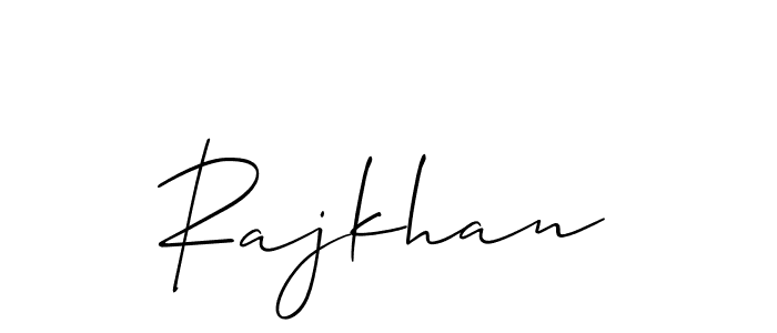 Make a beautiful signature design for name Rajkhan. With this signature (Allison_Script) style, you can create a handwritten signature for free. Rajkhan signature style 2 images and pictures png