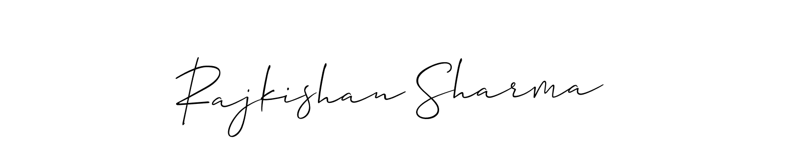 if you are searching for the best signature style for your name Rajkishan Sharma. so please give up your signature search. here we have designed multiple signature styles  using Allison_Script. Rajkishan Sharma signature style 2 images and pictures png