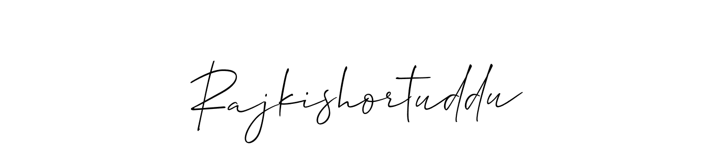 Also You can easily find your signature by using the search form. We will create Rajkishortuddu name handwritten signature images for you free of cost using Allison_Script sign style. Rajkishortuddu signature style 2 images and pictures png