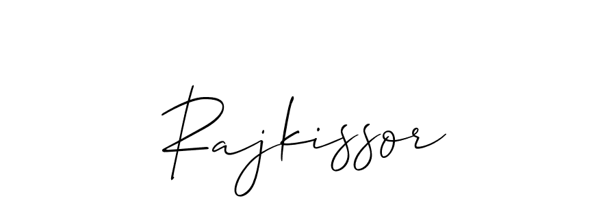 It looks lik you need a new signature style for name Rajkissor. Design unique handwritten (Allison_Script) signature with our free signature maker in just a few clicks. Rajkissor signature style 2 images and pictures png