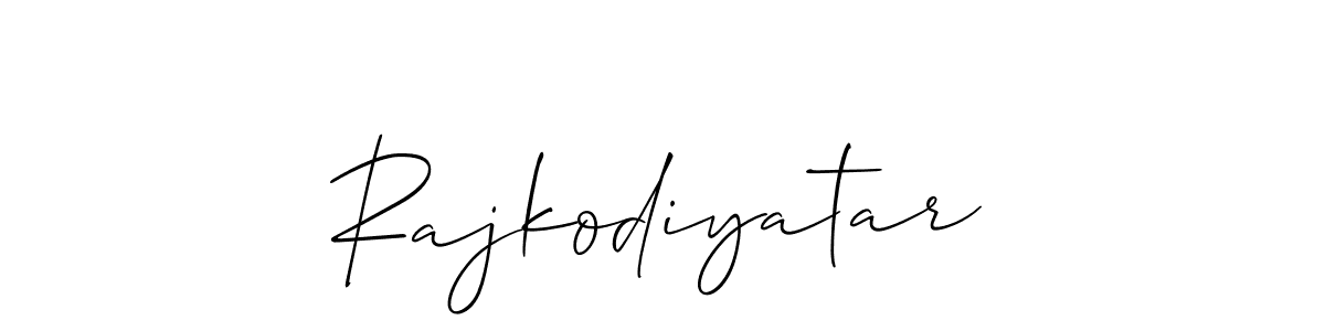 Create a beautiful signature design for name Rajkodiyatar. With this signature (Allison_Script) fonts, you can make a handwritten signature for free. Rajkodiyatar signature style 2 images and pictures png