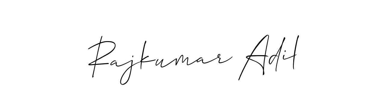 Rajkumar Adil stylish signature style. Best Handwritten Sign (Allison_Script) for my name. Handwritten Signature Collection Ideas for my name Rajkumar Adil. Rajkumar Adil signature style 2 images and pictures png