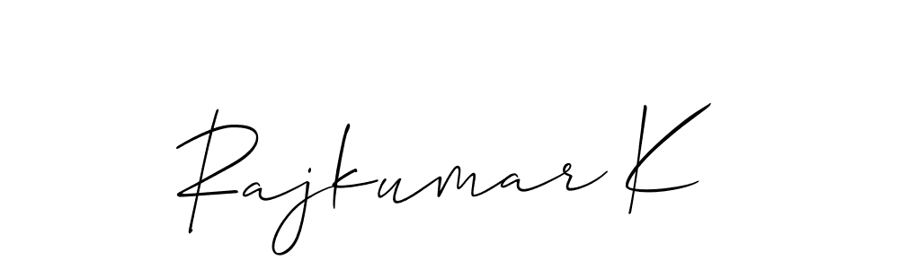 How to Draw Rajkumar K signature style? Allison_Script is a latest design signature styles for name Rajkumar K. Rajkumar K signature style 2 images and pictures png