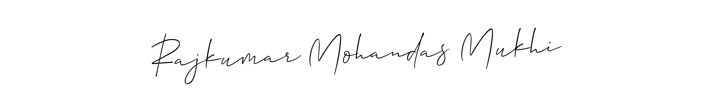 Design your own signature with our free online signature maker. With this signature software, you can create a handwritten (Allison_Script) signature for name Rajkumar Mohandas Mukhi. Rajkumar Mohandas Mukhi signature style 2 images and pictures png