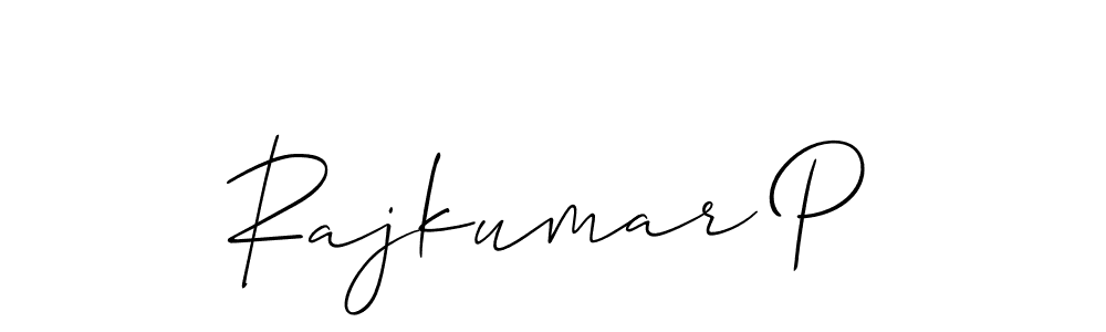 if you are searching for the best signature style for your name Rajkumar P. so please give up your signature search. here we have designed multiple signature styles  using Allison_Script. Rajkumar P signature style 2 images and pictures png