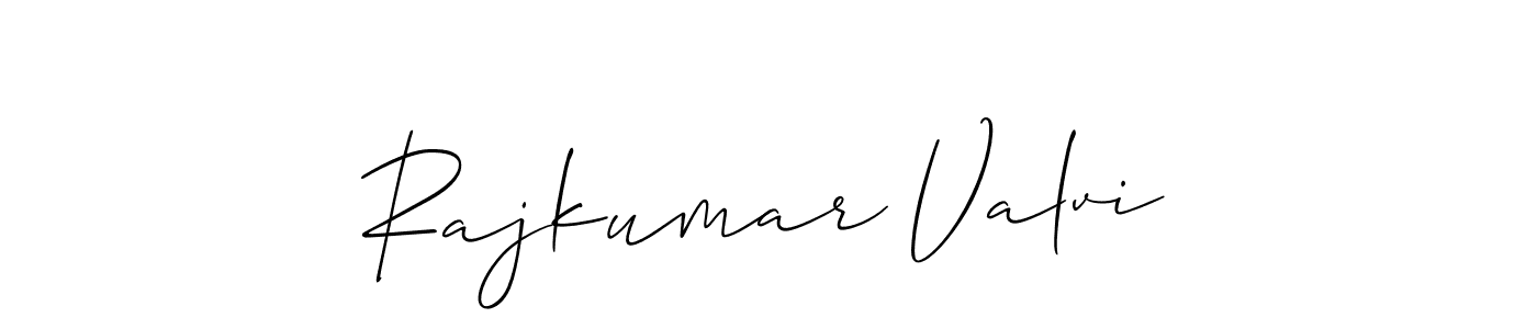 Use a signature maker to create a handwritten signature online. With this signature software, you can design (Allison_Script) your own signature for name Rajkumar Valvi. Rajkumar Valvi signature style 2 images and pictures png